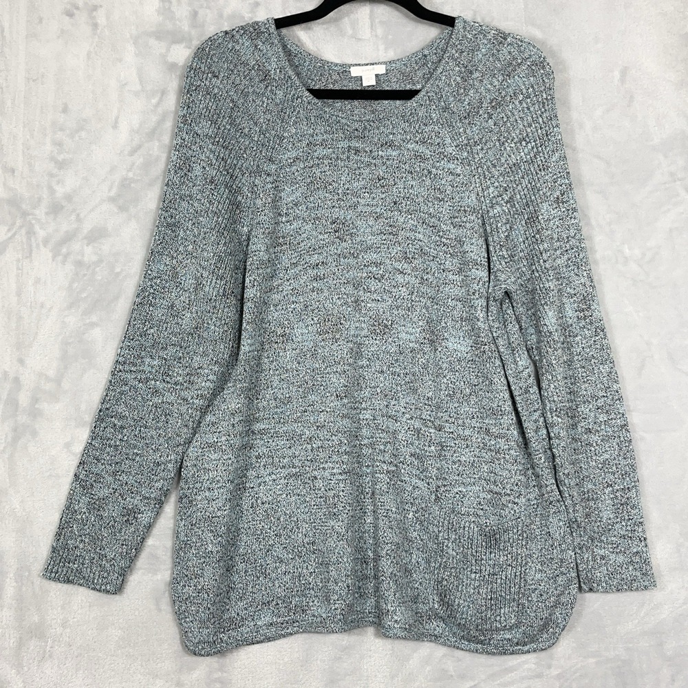 Pure J Jill Pullover Linen Blend‎ Sweater Tunic Langenlook Womens XL Aqua Green - Picture 1 of 10